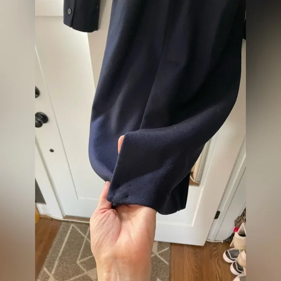 Massimo Dutti Navy Blue Belted Coat - Picture 6 of 9